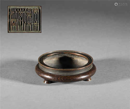 Copper tripod censer from Qing清代銅制三足香爐