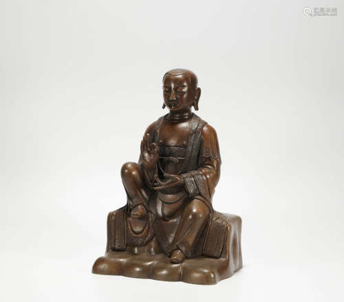 Copper buddhism sculpture from Ming明代銅制祖師像
