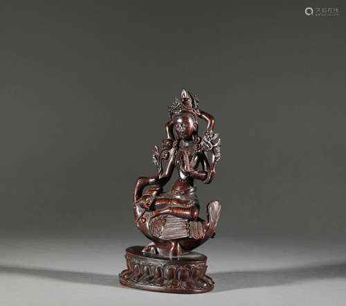 Paduak Tara sculpture from Qing清代紫檀木度母像