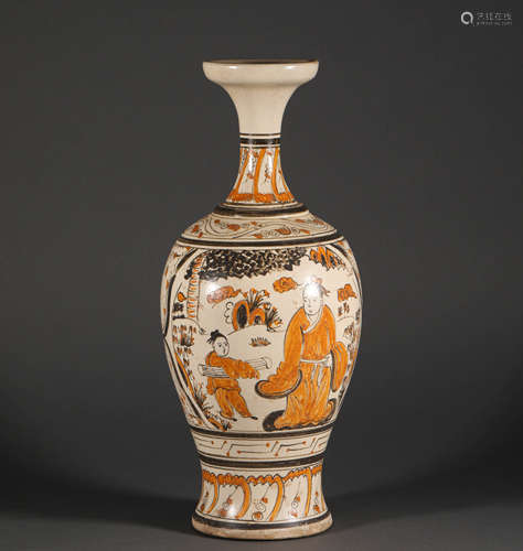 Cizhou kiln vase from Song宋代磁州窯人物瓶