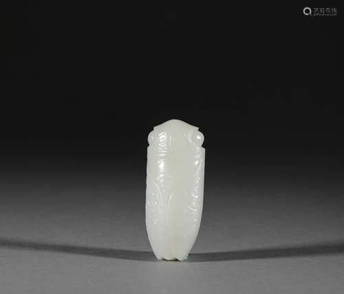 Hetian jade cicada from Qing清代和田玉玉蟬