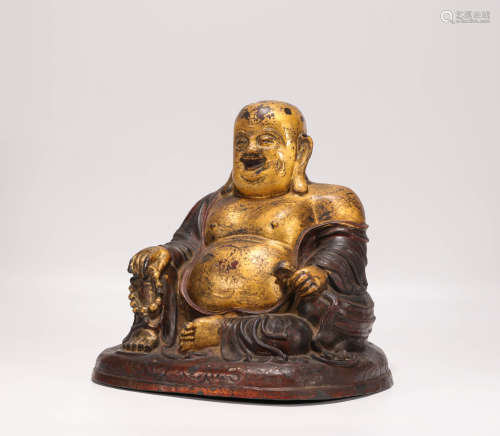 Copper and gilding buddhism sculpture from Qing清代銅鎏金彌勒...