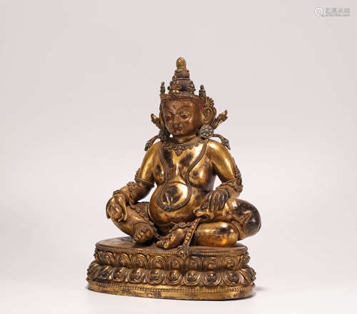 Copper and gilding buddhism sculpture from Ming明代銅鎏金黄財...