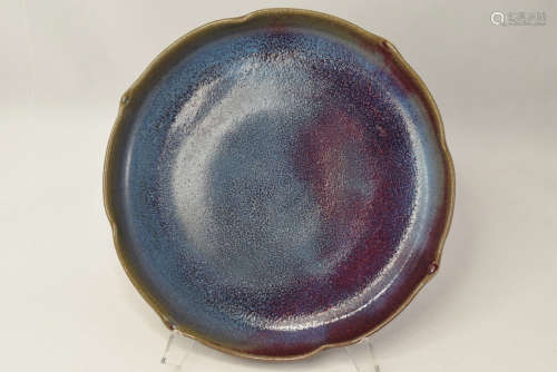 A Jun Ware Porcelain Plate