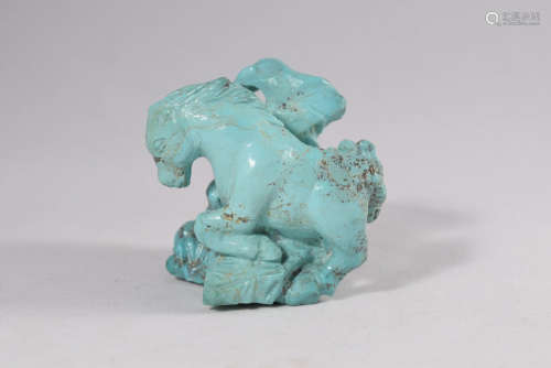 A Blue Turquoise Horse Figure