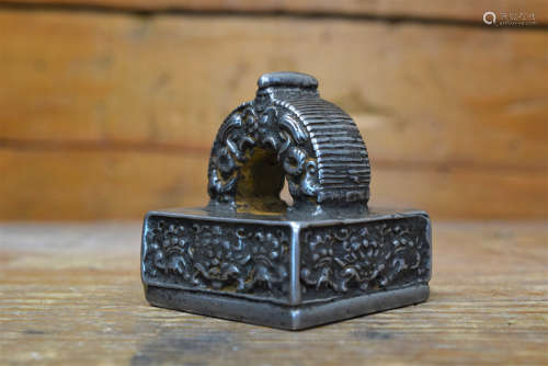 A Iron Metal Tibetan Seal