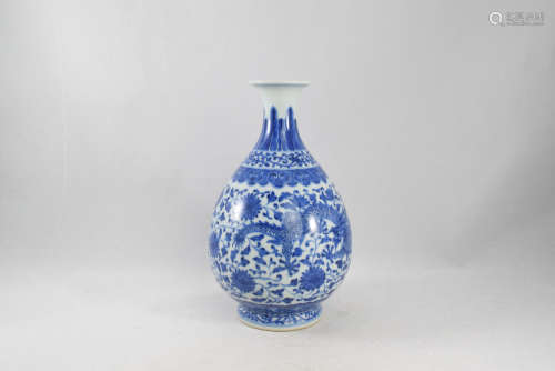 A Blue and White Porcelain Bottle