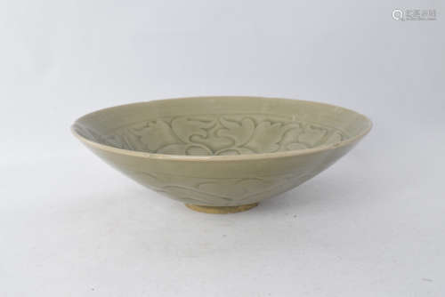 A YaoZhou Porcelain  Carved Flowe Bowl