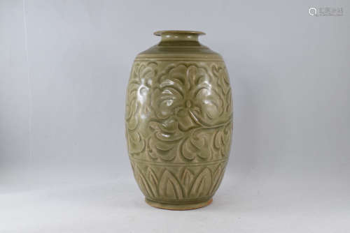 A YaoZhou Porcelain Carved Vase