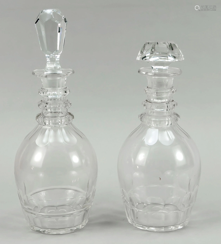 Two carafes, 20th c., polygona