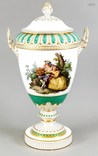 Large lidded vase, KPM Berlin,