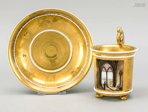 A dipper and saucer, early 19t