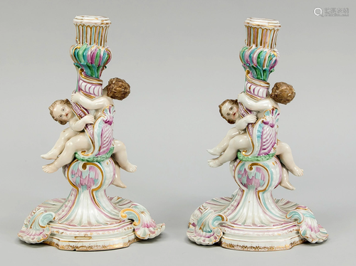 Pair of candlesticks, modeled