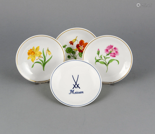 Four small plates, Meissen, af