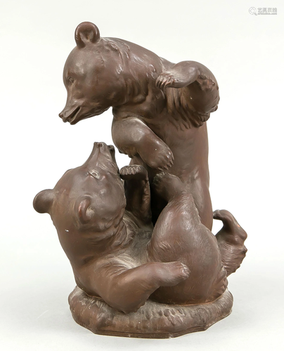 Young bears, playing, Meissen,