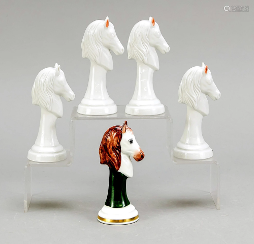 Five horses as a chess piece,
