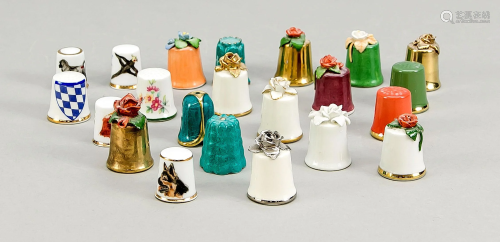 22 thimbles, variously shaped