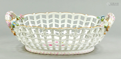 Oval basket bowl, KPM Berlin,