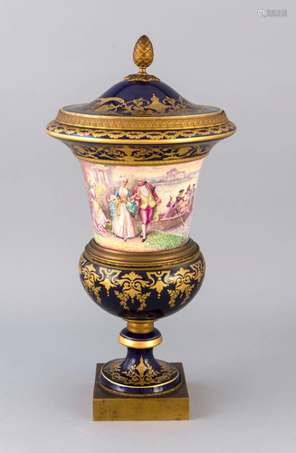 French lidded vase, 19th c., S