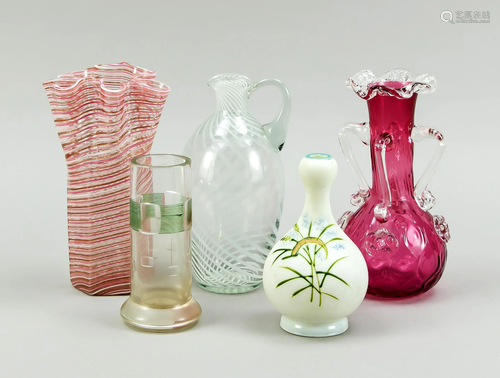 Five vases, 20th century, diff