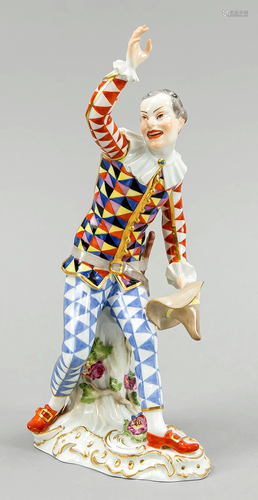 Harlequin with hat. Meissen, m