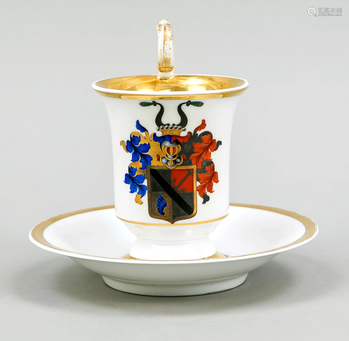 Armorial cup with saucer, KPM