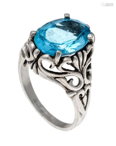 Blue topaz ring silver 925/000 w