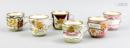 Six commemorative cups, early