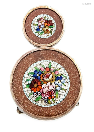 Gold river gemstone mosaic brooc