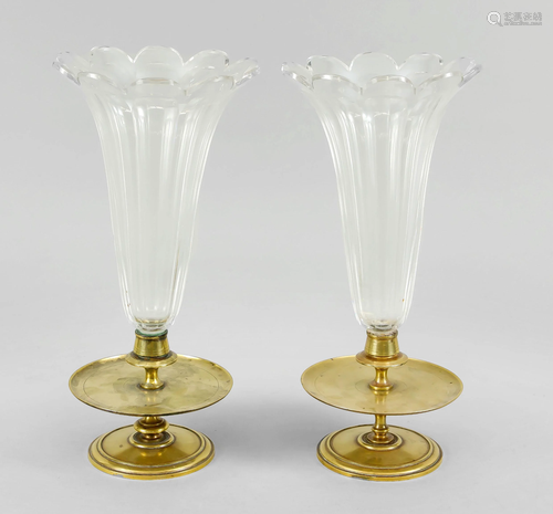 Pair of vases, c. 1900, brass