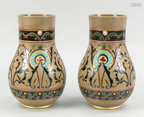 Pair of youth sil vases, Saarg