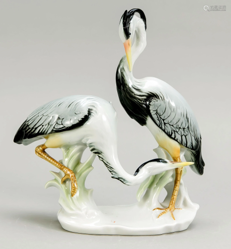 Pair of birds, 2 herons, Ens,