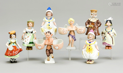 Four pairs of wiggling figures