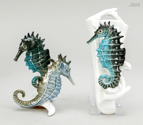 Seahorse as small wall vase an