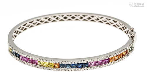 Sapphire diamond bangle WG 750/0