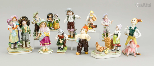 Eleven decorative figures from