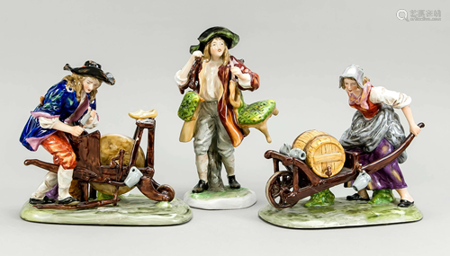 Three depictions of craftsmen,