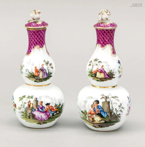 Pair of flasks with stoppers,