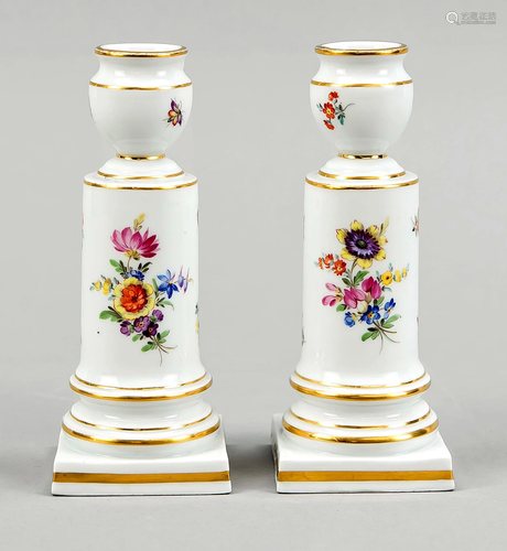 Pair of candlesticks, Meissen,