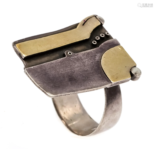 Designer ring gold and silver, R