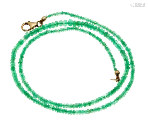 Emerald necklace with lobster cl