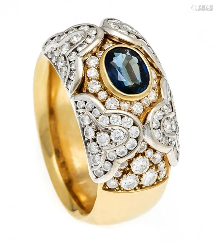 Sapphire diamond ring GG/WG 750/