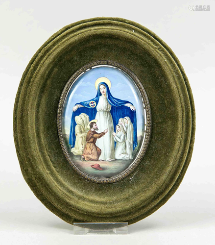 Porcelain oval plaque, 20th c.