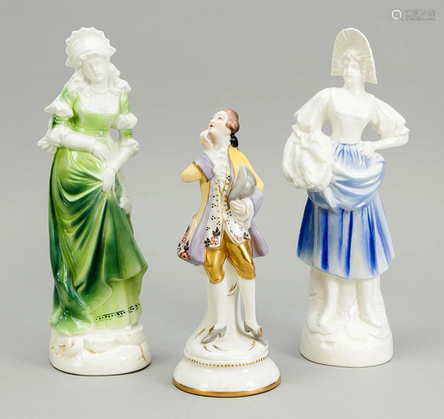 Three figures, female figure w