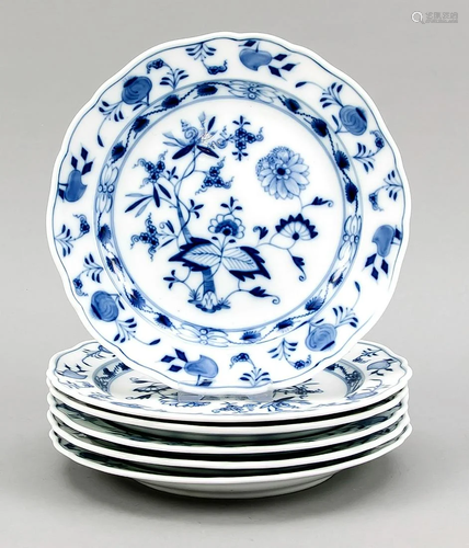 Six shallow plates, Meissen, m