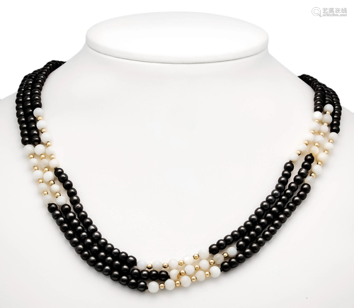 Hematite necklace with ball clas