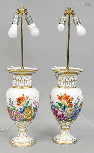 Pair of lamp bases, Potschappe