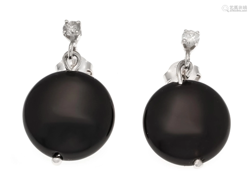 Onyx diamond stud earrings WG 58