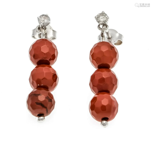 Coral diamond stud earrings WG 5