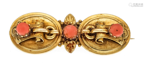 Foam gold coral brooch around 18